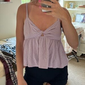 Purple flowy tank top